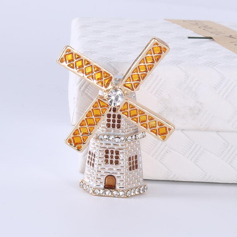 

Модная креативная брошь «Ветряная мельница» в виде маяка, элегантный темперамент, популярная женская булавка жёлтый