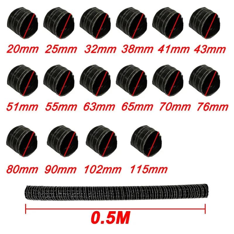 0.5m Car Hood Air Intake Pipe Air Ducting Hose Tube Cold Heat Resistant Temperature Resistance Flexible Filter Pipe ID: 20-115mm 43mm