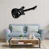 Modern Metal Guitar Wall Art Sculpture, Rock Star Musician Decor, Home Music Studio Decoration, Unique Gift for Music Lover, Black