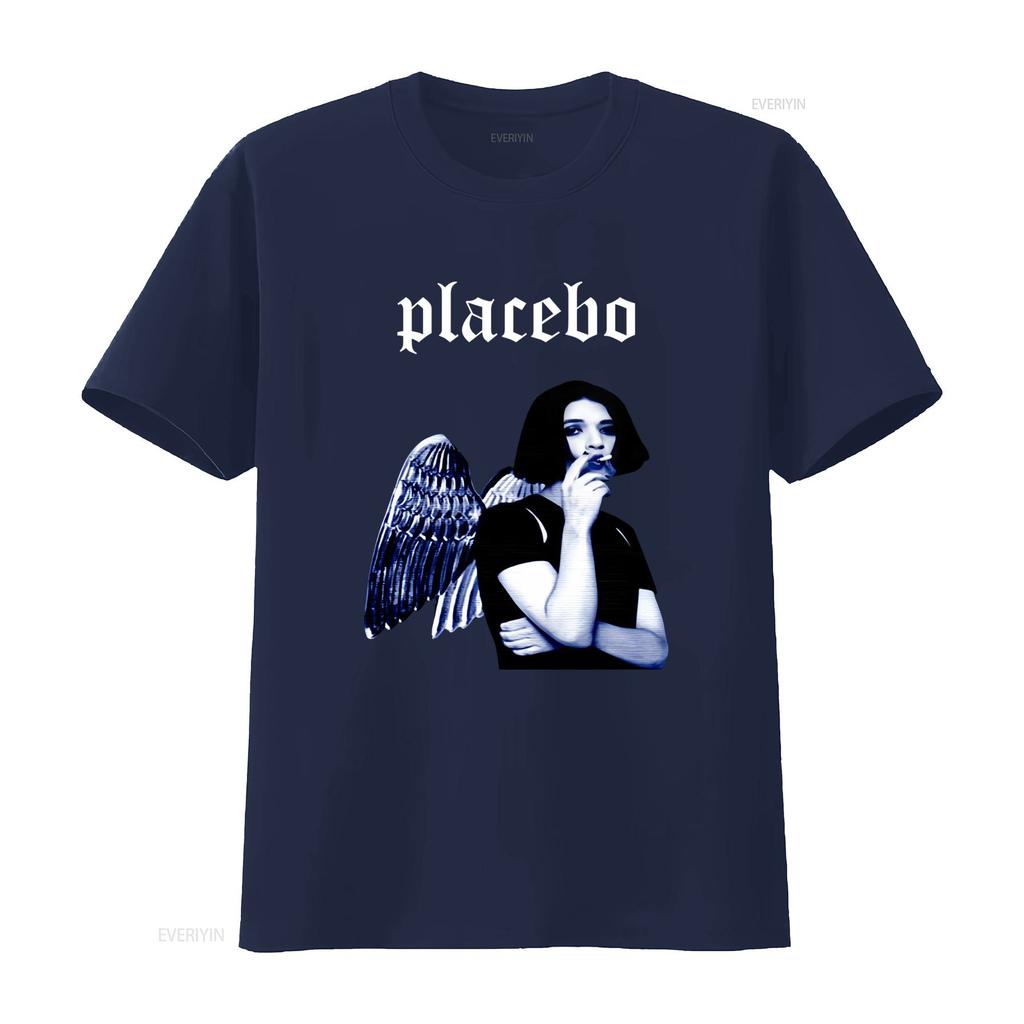 New Placebo Rock Band T Shirt for Fans with Angel Wings Print S 5XL BI04123 Vintage Washed Fashion Graphic Designer Clothes