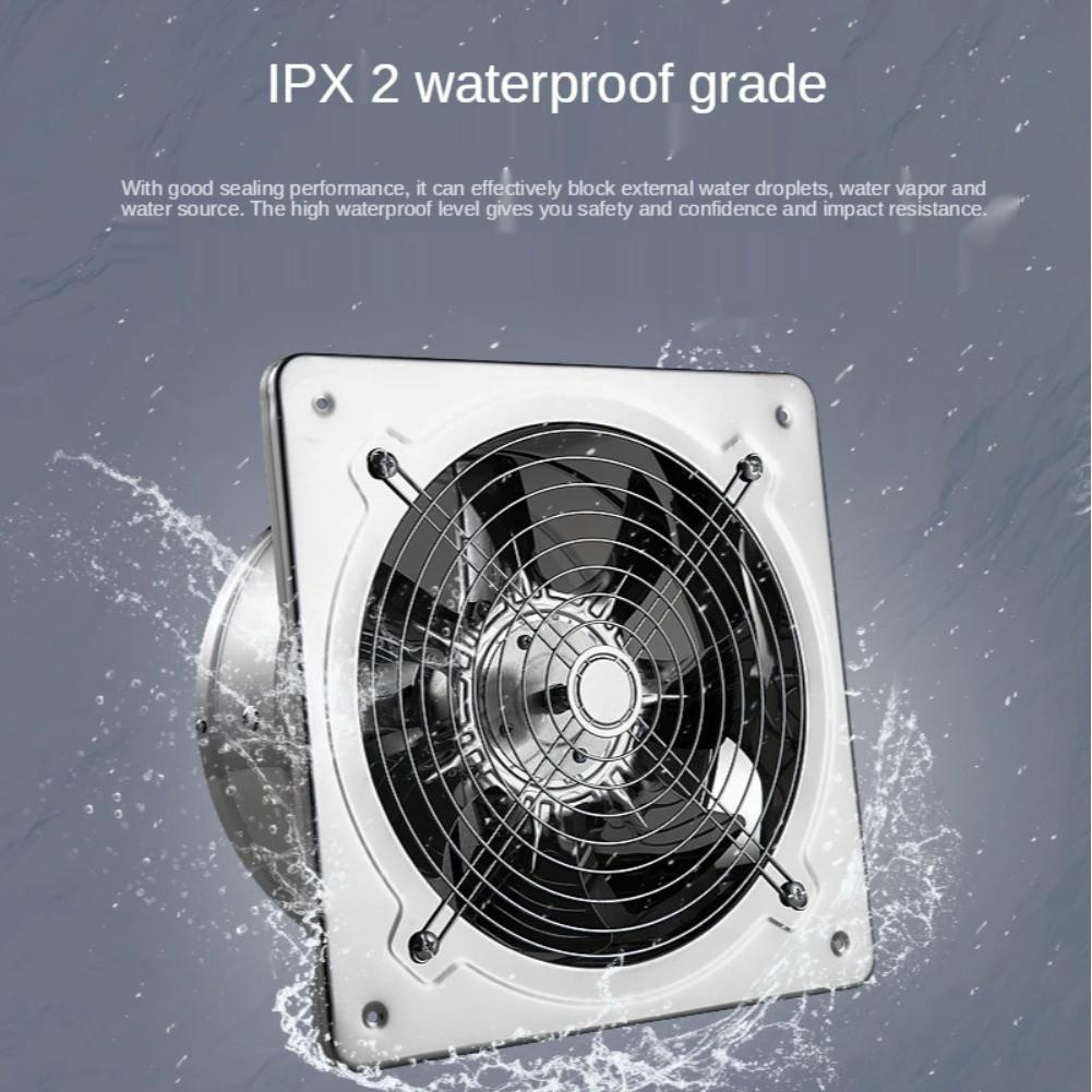 Ventilateur d'appoint 40 W pour salle de bain, toilettes, tuyau de ventilation, ventilateur d'extraction, fenêtre murale, ventilateur en acier inoxydable, échappement des fumées de cuisine, artefact