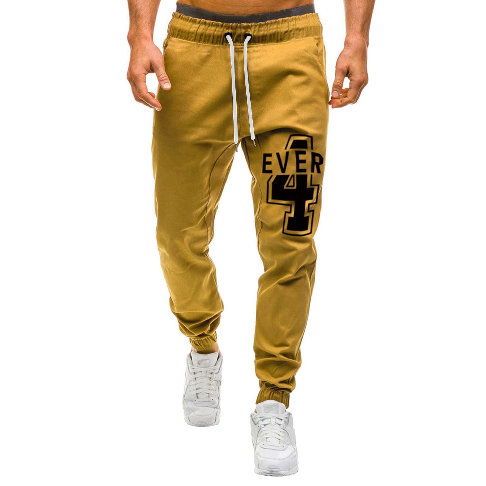 

Мужские модные брюки с буквенным принтом, повседневные брюки, спортивные брюки XXXXL жёлтый