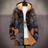 New Jacket Multi-colored Pattern Elements B1 Zipper Hooded Cardigan Thickened Winter Fleece Trendy Padded Clothes