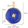 New Trendy Shining Space Sun Moon Star Charm Pendant, Gold Inlaid Cubic Zirconia Jewelry Necklace Bracelet Making Supply L44