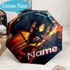 Custom Name Umbrella Baseball Glove Bat Umbrella 8-Frame for Travel, Camping, Casual Lightweight Portable, Essential for Family Gifts