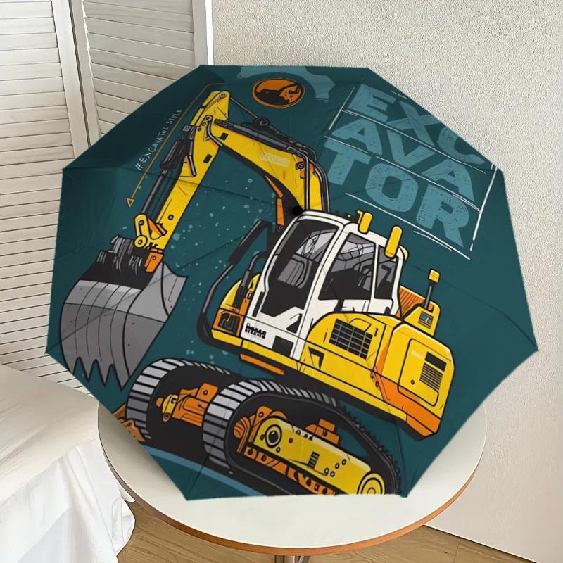 

1pc Excavator Style Construction Machinery Umbrella with Plastic Handle,Suitable for All Seasons Home Travel Outdoor UmbrellaDD385