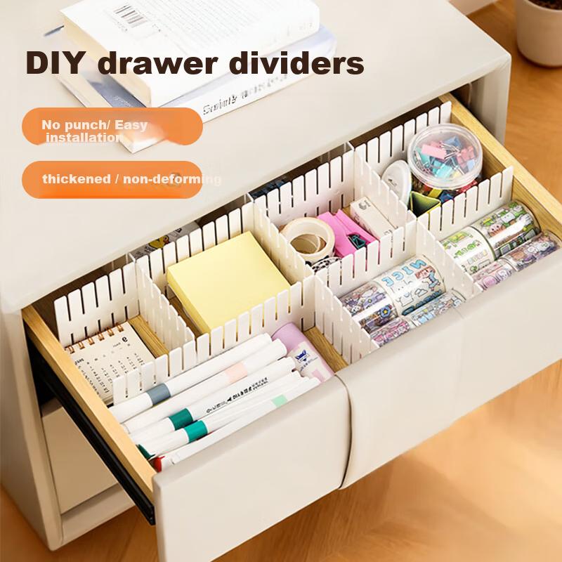Vijian Plastic Drawer Divider Board Partition for Free Combination Underwear and Socks Storage Box Organizer Inserts