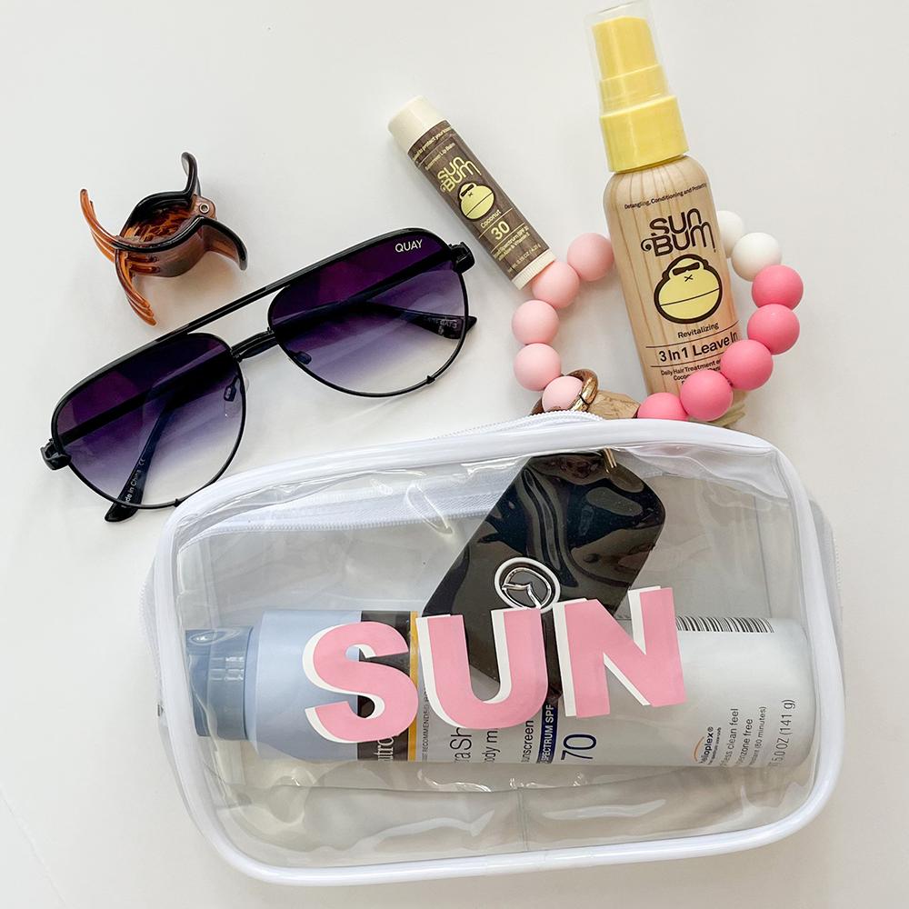 Personalized Clear Makeup Bag Monogram Toiletry Bag Pouch with Zipper Bridesmaids Gift Travel Bachelorette Party Bridal Shower