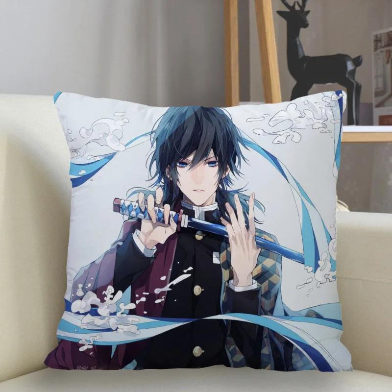 45x45cm Polyester Demon Slayer Pillowcase Sofa Decoration Cushion Cover  Home Decor