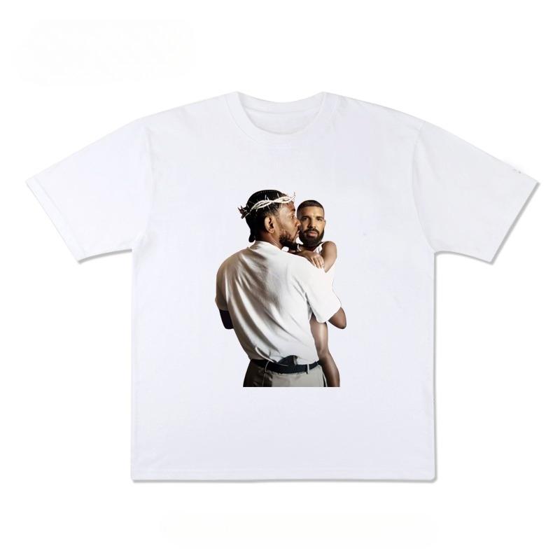 

KendrickLamar Rap Dissdrake Male Duck European and American Hip-hop Parody Short-sleeved T-shirt Pure Cotton Half-sleeved 4XL