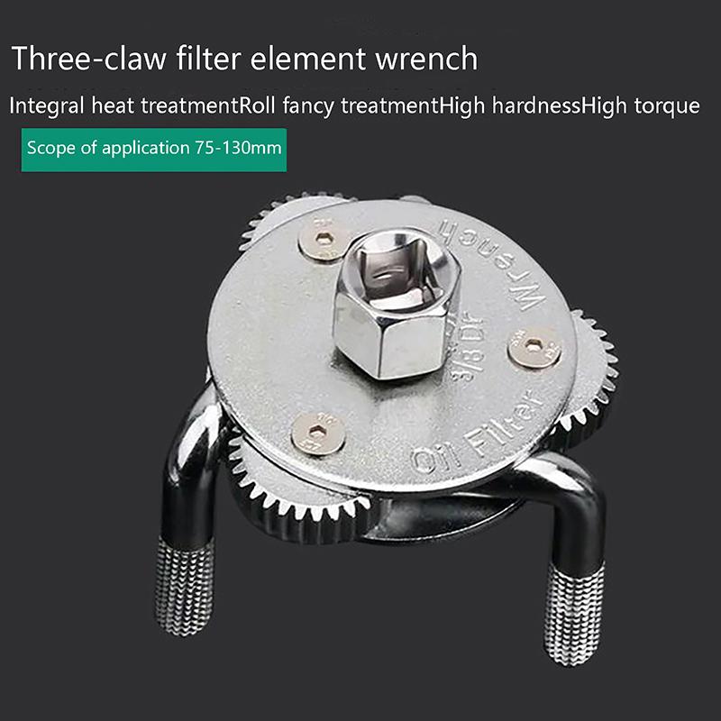Car Accessories Oil Filter Wrench 3 Jaws 2 Ways Repairing Tool Adjustable Spanner Remover Auto Tool