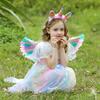 Angel Wings for Kids Girls Feather Angel Wings Costume with Headband Wand Halloween Cosplay Party Dress Up Props