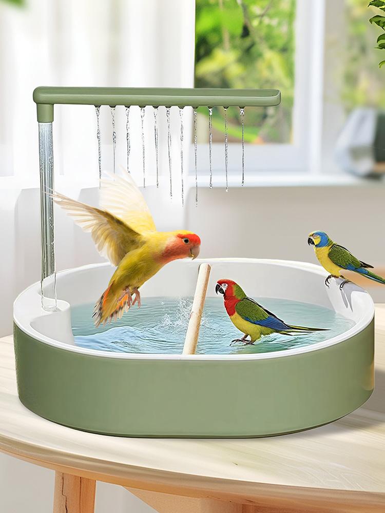 Vogel-Badebecken USB Elektrisch Zirkulierendes Wasser Automatische Dusche Haustier Vogelbad Käfigbecken Für Wellensittich Nymphensittich Vögel Papageien Spielzeug