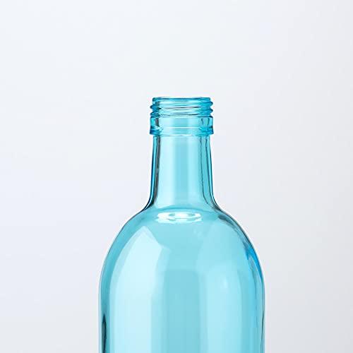 720ml Glass Wine Bottle, Assorted Colors (Blue/Aqua Blue, 2 Bottles Each), Storage, Refill, Made In Japan, Blue Bottle GLASS BOTTLE SK720PGBB4