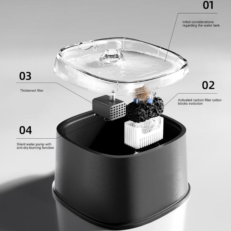 Cats Water Fountain Automatic Dogs Pet Drinking Mute Water Dispenser Large Capacity Quiet Automatic Fountain