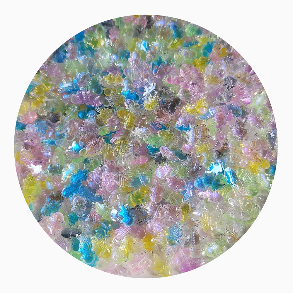 Shiny Jellyfish Resin Flatback Charms Mini Stickers for Nail Art Diy Scrapbook Accessories