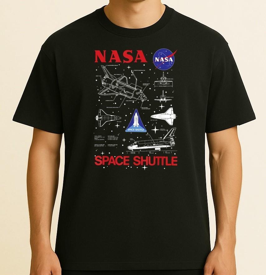 Футболка унисекс NASA Space Shuttle Schematic Blue Print S-4XL M