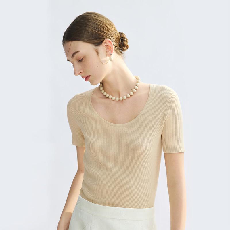 Langzi Round Neck Short Sleeve Knit Top