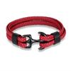 Leather Bracelet for Men Black Braid Multilayer Rope Chain Stainless Steel Anchor Male Jewelry Pulseras Gifts