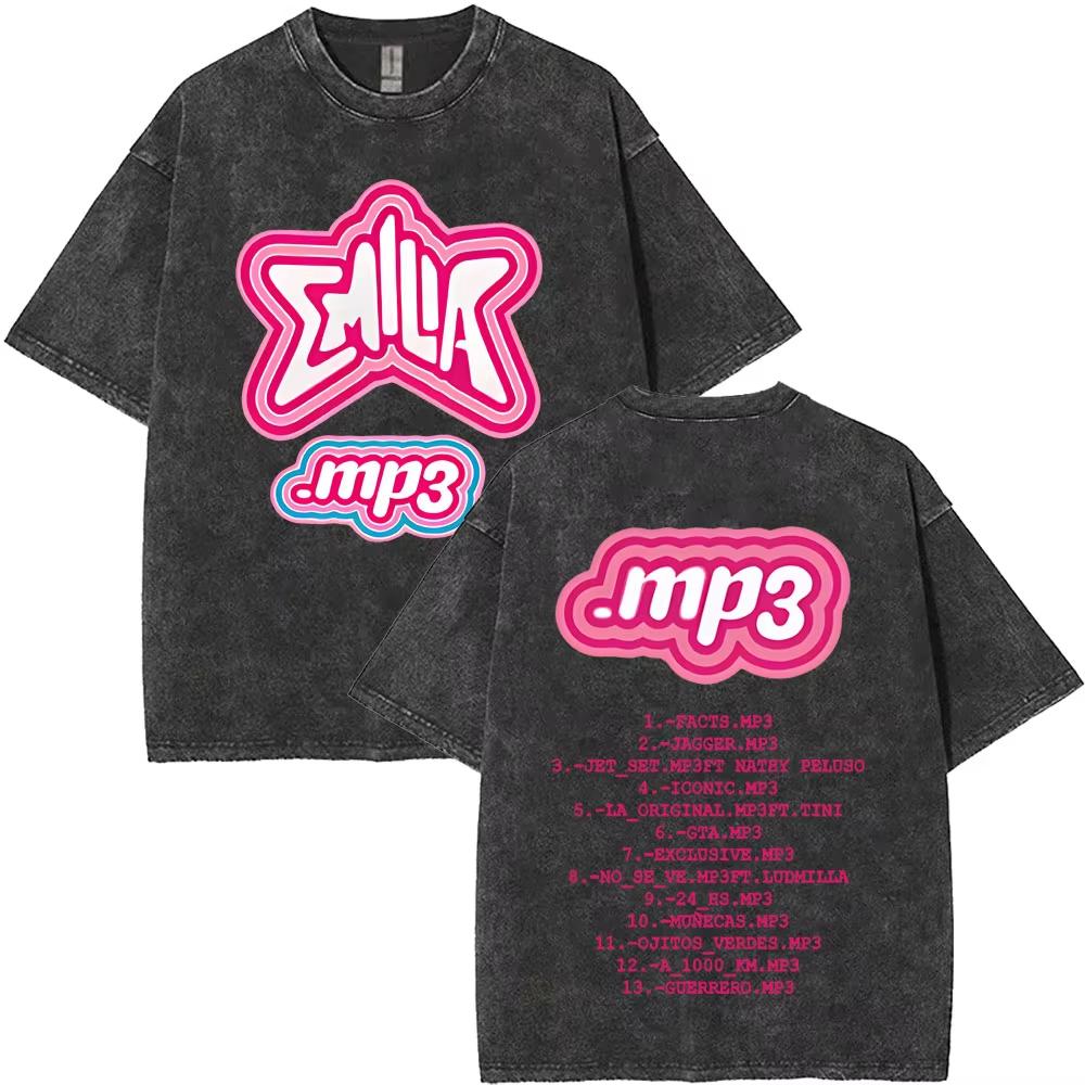 Emilia Mernes MP Tour Tshirts Men Women Fashion Washed Vintage T Shirts Short Sleeve Male Cotton Oversized T Shirt Streetwears