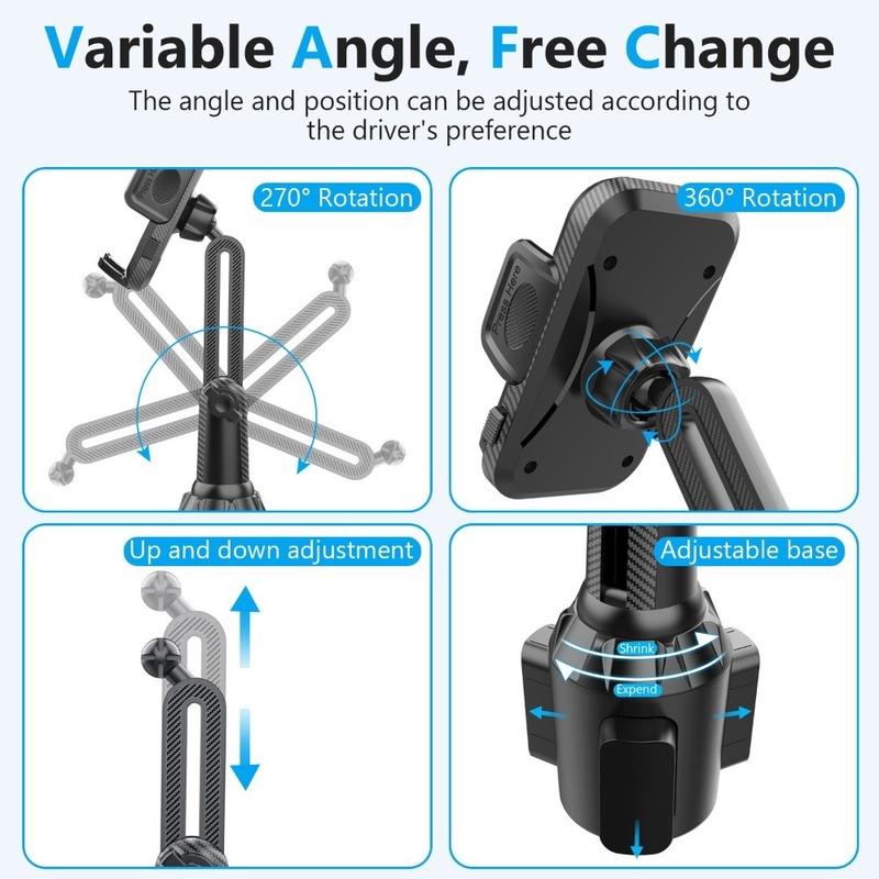2026 New Universal Car Cup Holder Cellphone Mount Stand for Mobile Cell Phones Adjustable Car Cup Phone Mount for Huawei Samsung