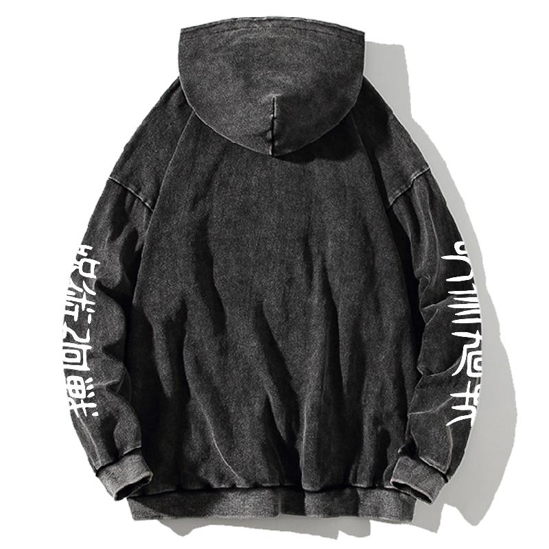 Nanami Kento Printed Hoodie Jujutsu Kaisen Sweatshirts Men Women Clothing Long Sleeve Hooded Streetwear Washed Cotton Pullover