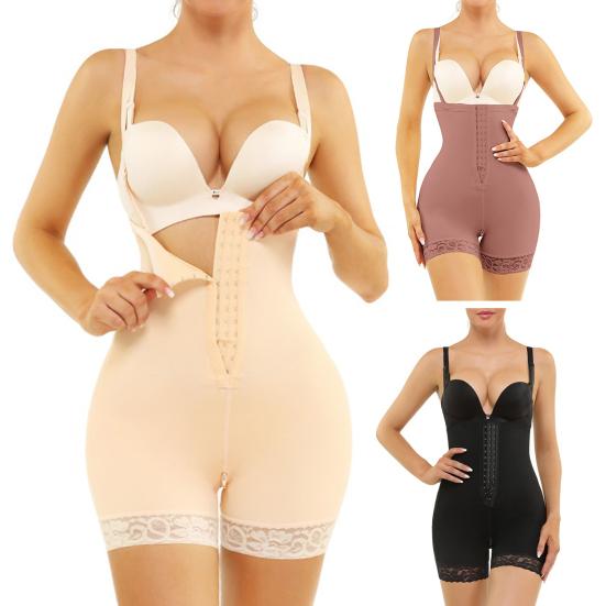 Damen Shapewear Bauchkontroll-Shorts Nach der Operation Kompressions-Po-Lifter mit Reißverschluss im Schritt Anti-Roll-Silikonstreifen Schlankmachender Body Shaper
