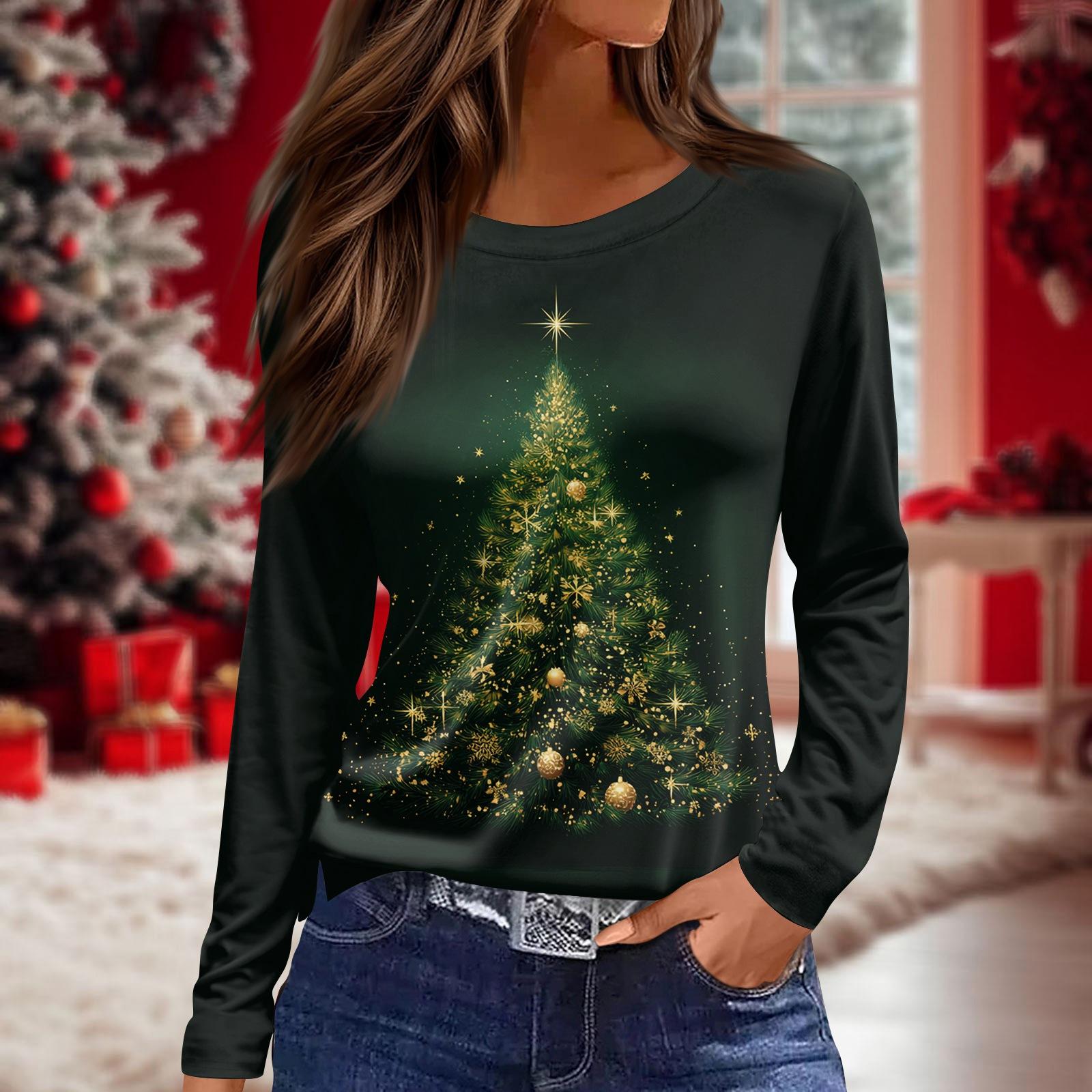 

Женский повседневный топ с длинным рукавом и принтом, с круглым вырезом XXL