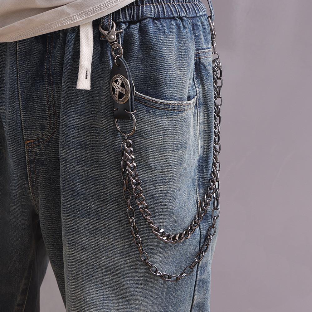 Catena per Cintura Punk Metal per Uomo Donna Retro Hip Hop Accessorio Vita Gioiello Metallico Resistente
