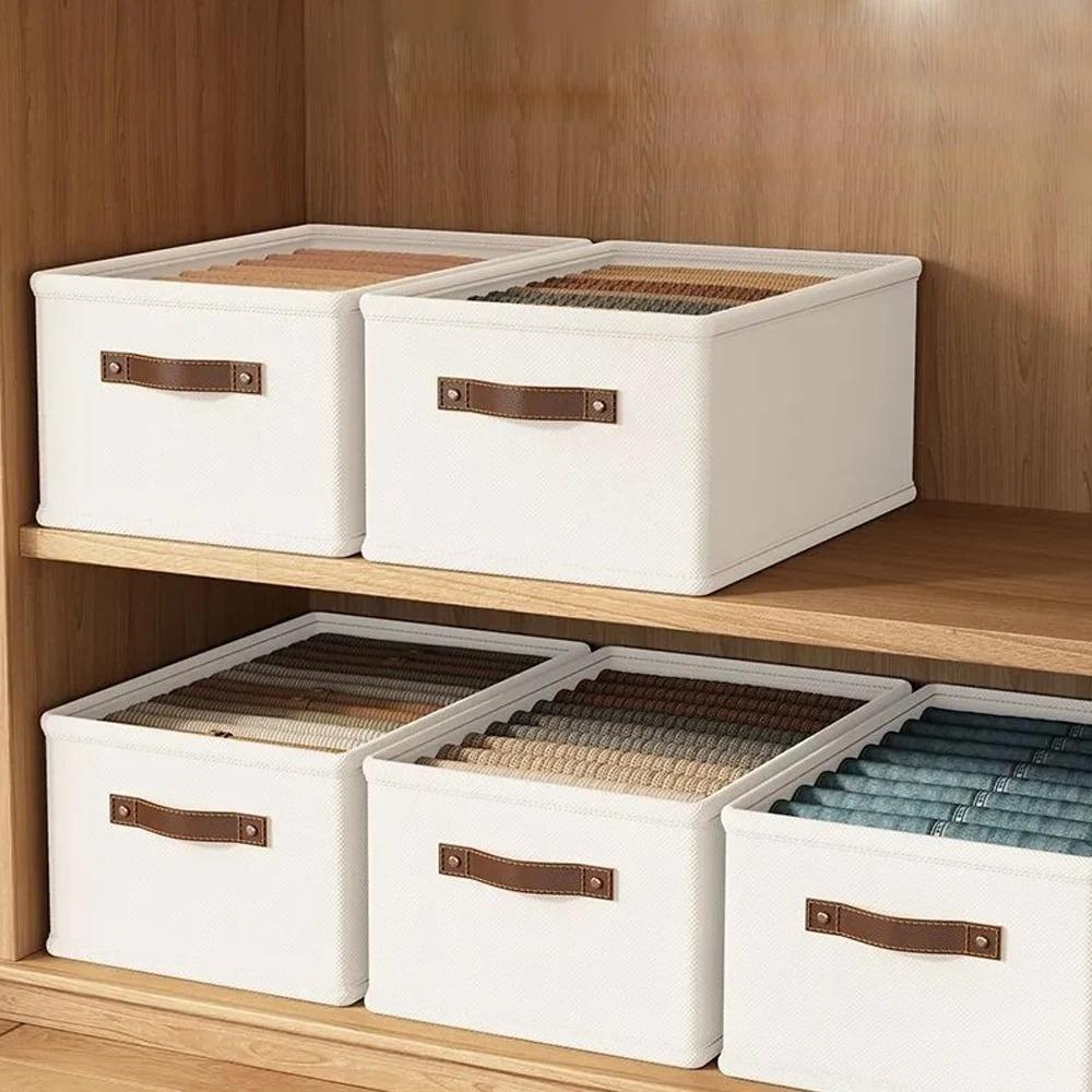 1PC Foldable Fabric Storage Box for Home Use Wardrobe Organizer for Clothes and Pants Layered Storage Solution