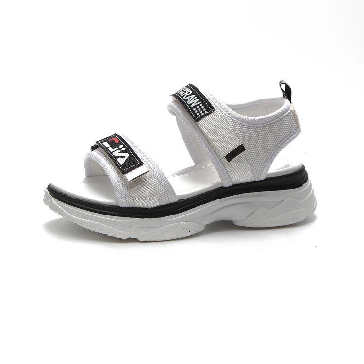 Summer new sandals women's Korean version of fashion casual female student muffin bottom slope heel Velcro platform beach shoes women