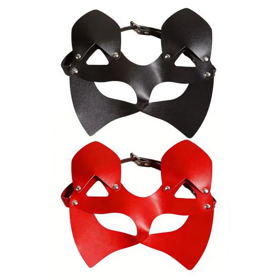 Máscara de Olhos BDSM com Rebite e Design Vazado Tira Ajustável Máscara Erótica para Roleplay Acessório Sexy de Mascarada para Roleplay para a Intimidade de Casais