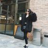 Women Wool Faux Fur Coat Autumn and Winter Mid-length Slim Warm Lamb Long Hair Leisure Jackets