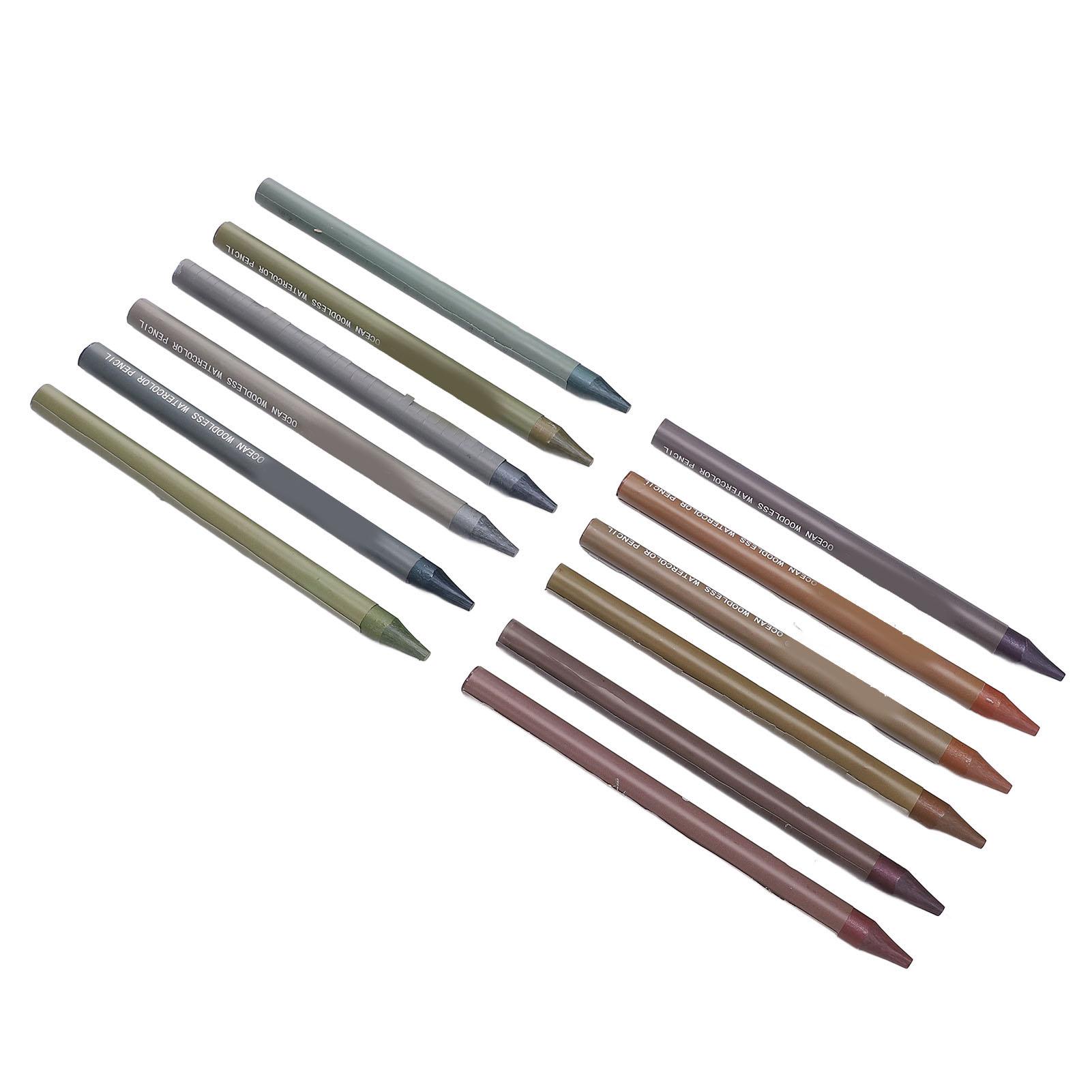 

Набор из 12 цветных карандашей без древесины, яркие цвета, водорастворимые цветные карандаши для школ