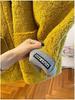 Women's Winter 2025 Soft Yellow Lambswool Coat - Loose, Thick, and Fluffy