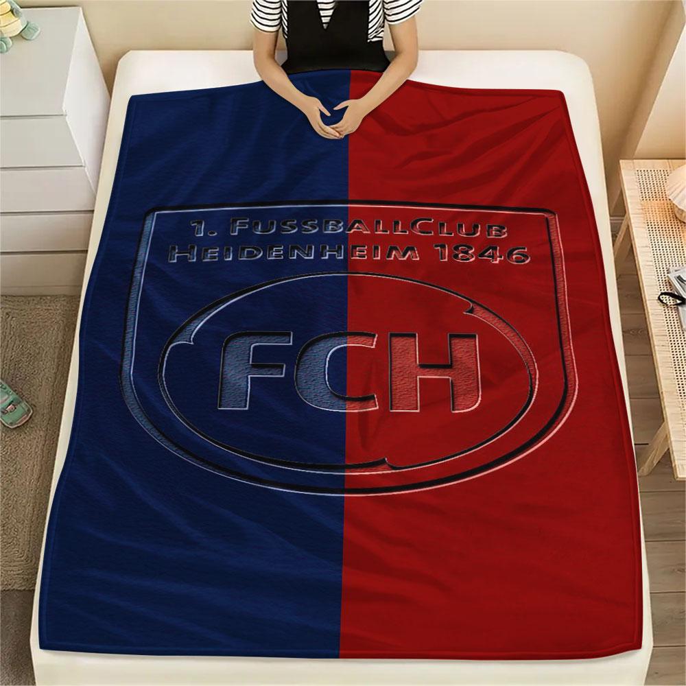 1PC 1. FC Heidenheim Patterned Flannel Blanket Suitable For All Seasons for Home Decor Warmth and Comfort Gifts Holiday Present