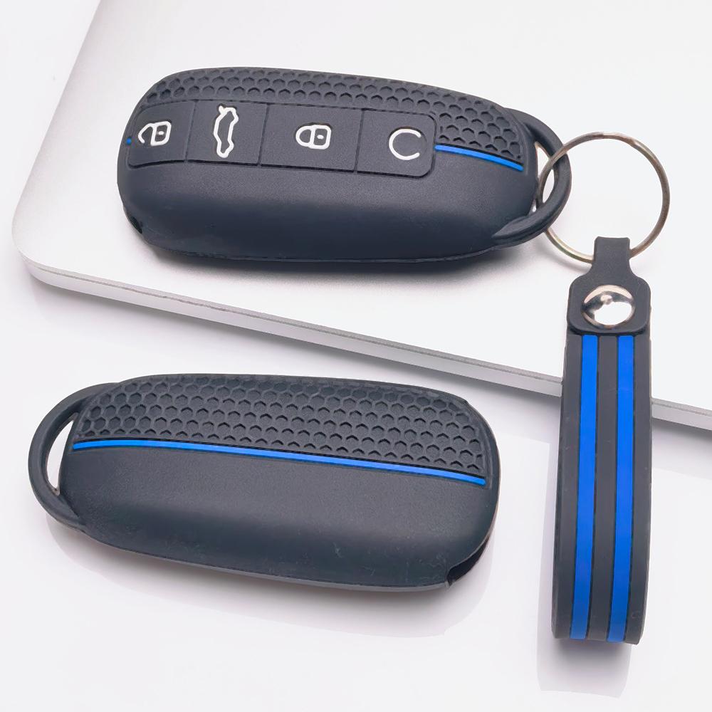 Silicone Smart Key Fob Cover for Chery Tiggo 7 Pro Arrizo 8 OMODA 5 Omoda C7 7 SHS Phev Honeycomb Texture Racing Stripe Smart Remote Key Protector