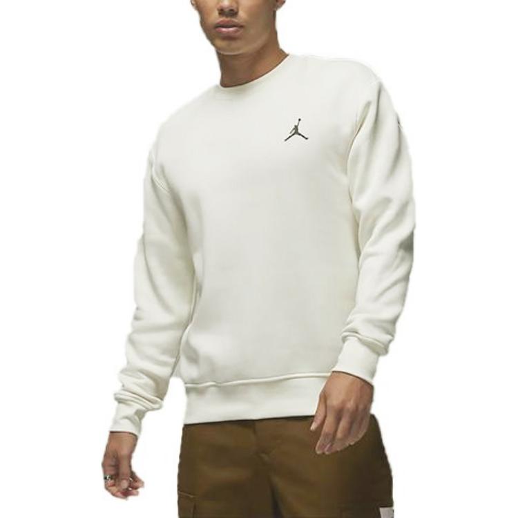Jordan Sweatshirts Men's White Crew Neck Moderate Regular FB7020-133