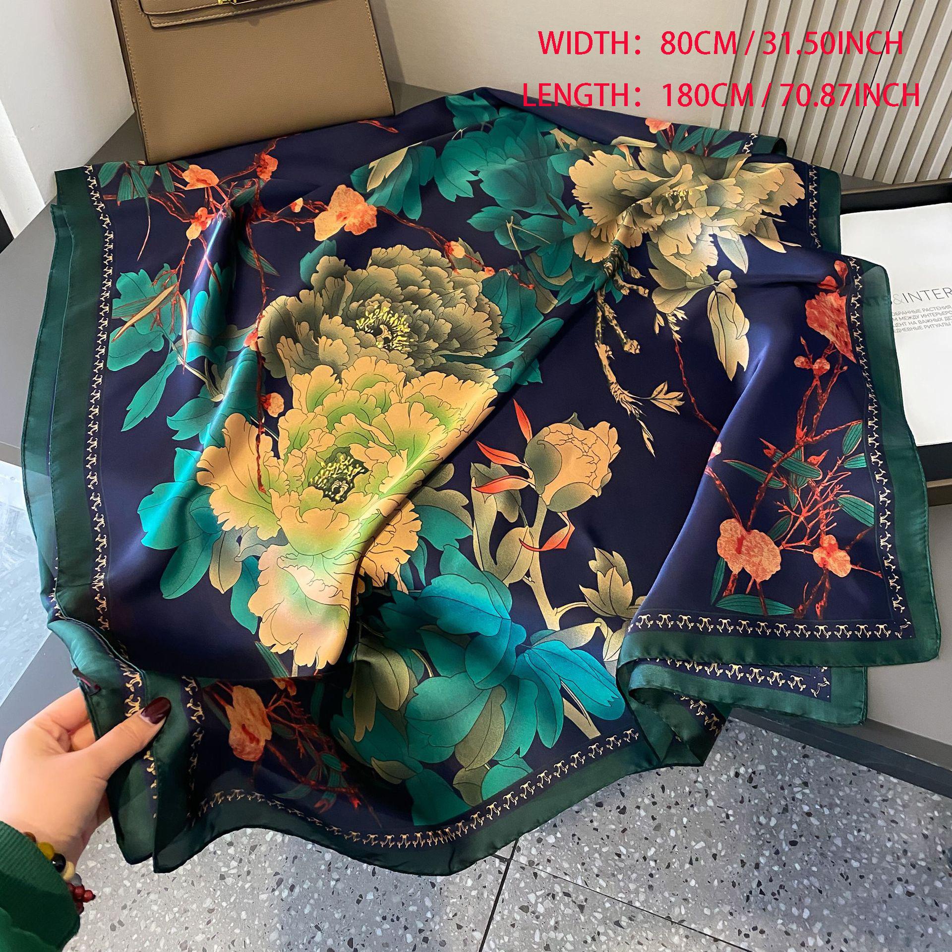 Весенний шарф Женский Роскошный дизайн Полиэстеровый материал Гладкий шарф Мягкая шаль Пляжный шарф