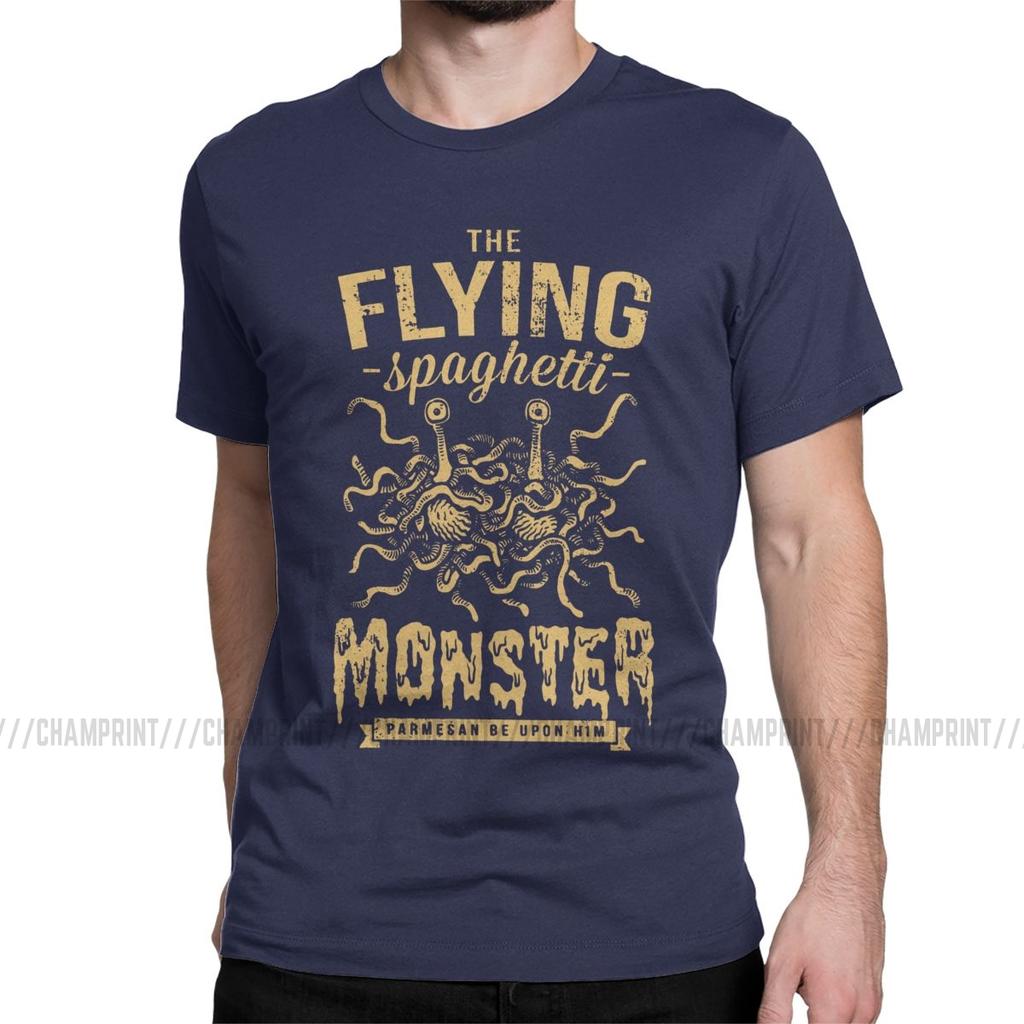 The Flying Spaghetti Monster T Shirt Men Funny TShirt Round Neck Flying Spaghetti Monsterism Pastafarianism FSM Tee Shirt