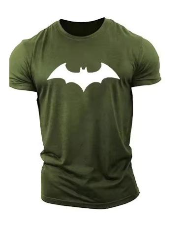New Summer Fashion Men's Bat 3D Printed T-Shirt Casual O-Neck Men's Breathable Fitness Sports Short Sleeves Fast