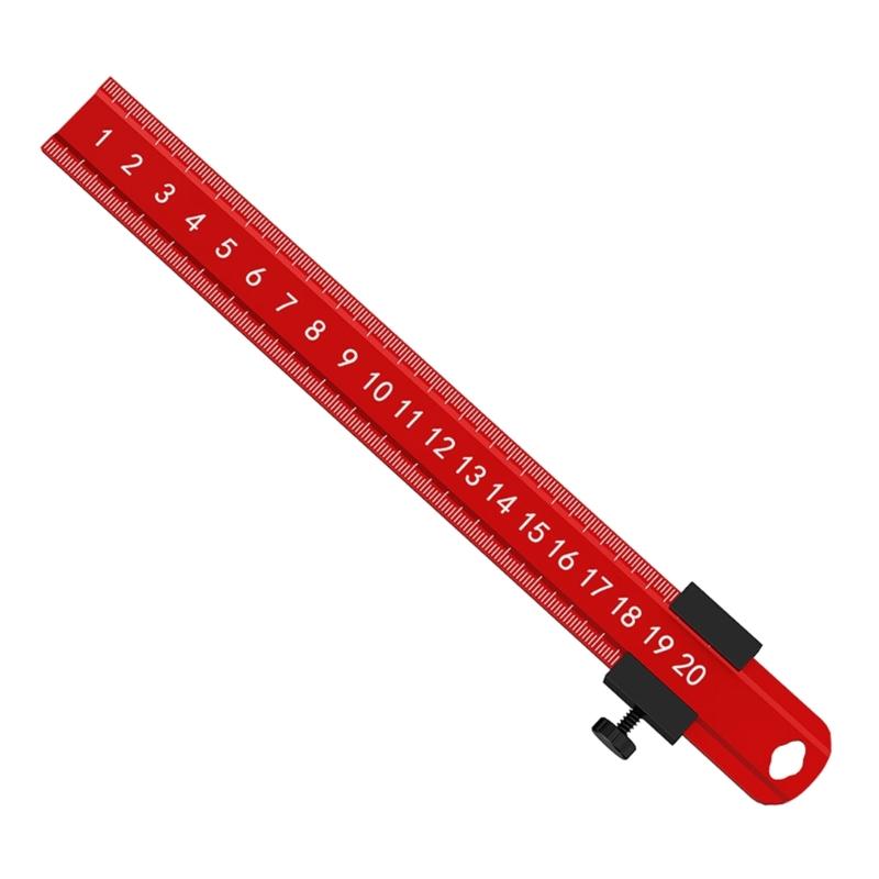 

20/30/40cm Measuring Ruler Woodworking Ruler Metal Slide Stop Ruler Sliding Ruler Measurement Instrument Scriber Gauge
