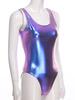 Women Sleeveless Shiny Metallic Bodysuit S-3XL - Dance Yoga Gymnastic Leotard Stage Performance Jumpsuit Rave Costume