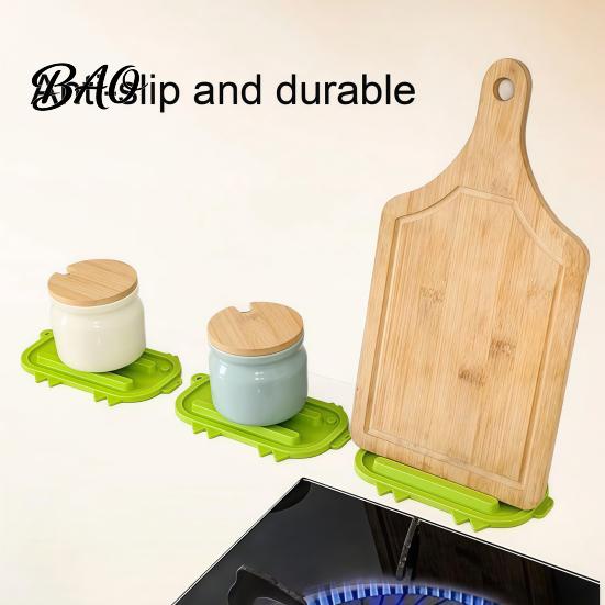 Easy To Clean Countertop Mat Silicone Pot Lid Holder, Cute Pig Shaped, Non Slip Heat Resistant Utensil Holder with Drain Grooves, Multifunctional