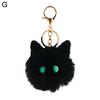 Plush Cat Keychain Kawaii Kitten Cartoon Keyring Ladies Girls Bag Pendant Black /White Hairball Keychain School Bag Key Chains