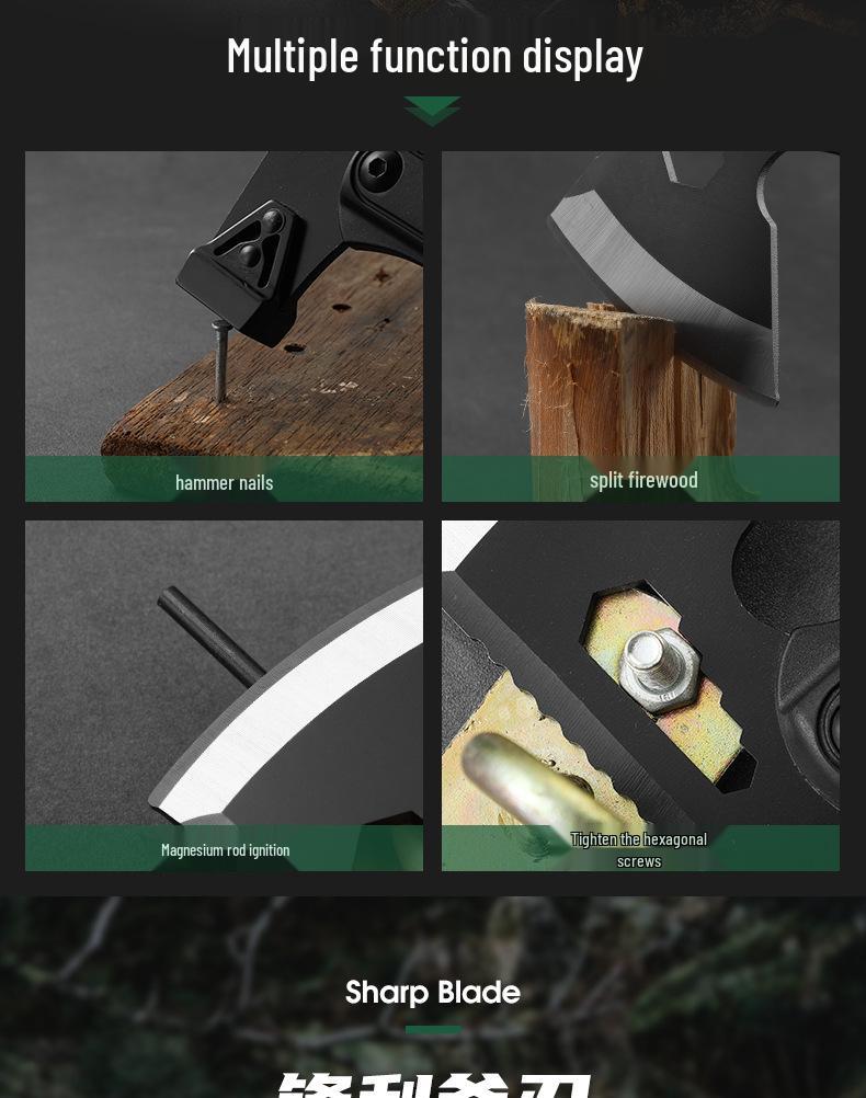 Axe Outdoors Camping & Tactical Multifunctional Axe for Woodworking, Chopping, and Firefighting