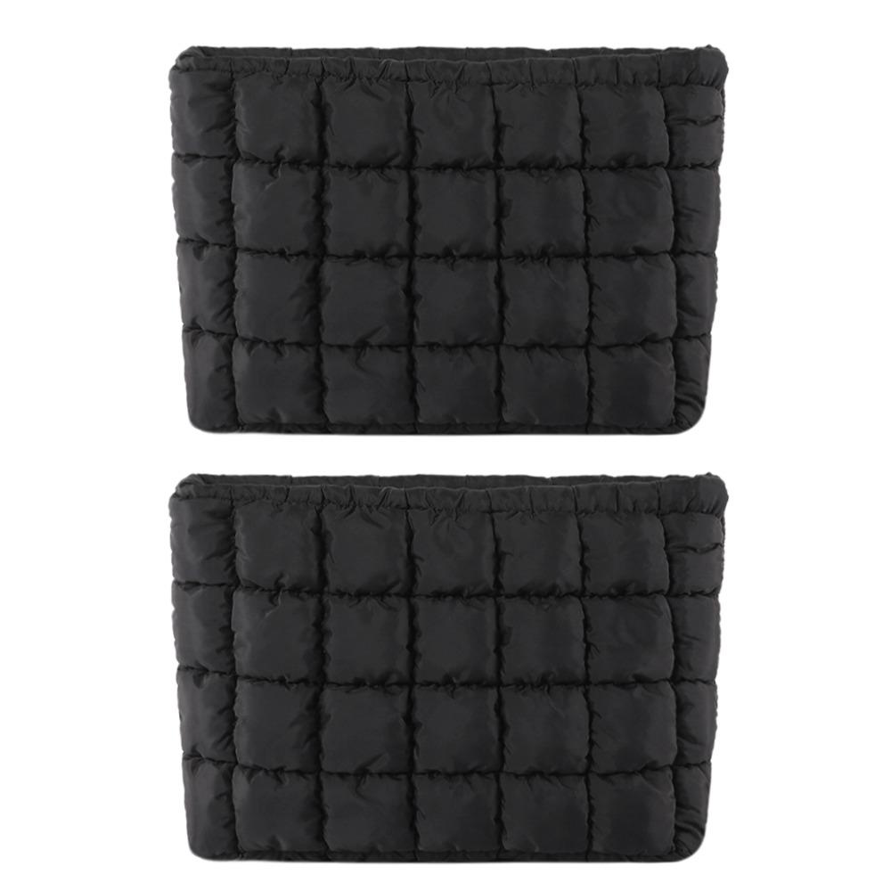 Quilted Makeup Bag Puffy Makeup Organizer Storage Bag with Zipper Cosmetic Organizer Case Solid Color Cosmetic Bag for Women