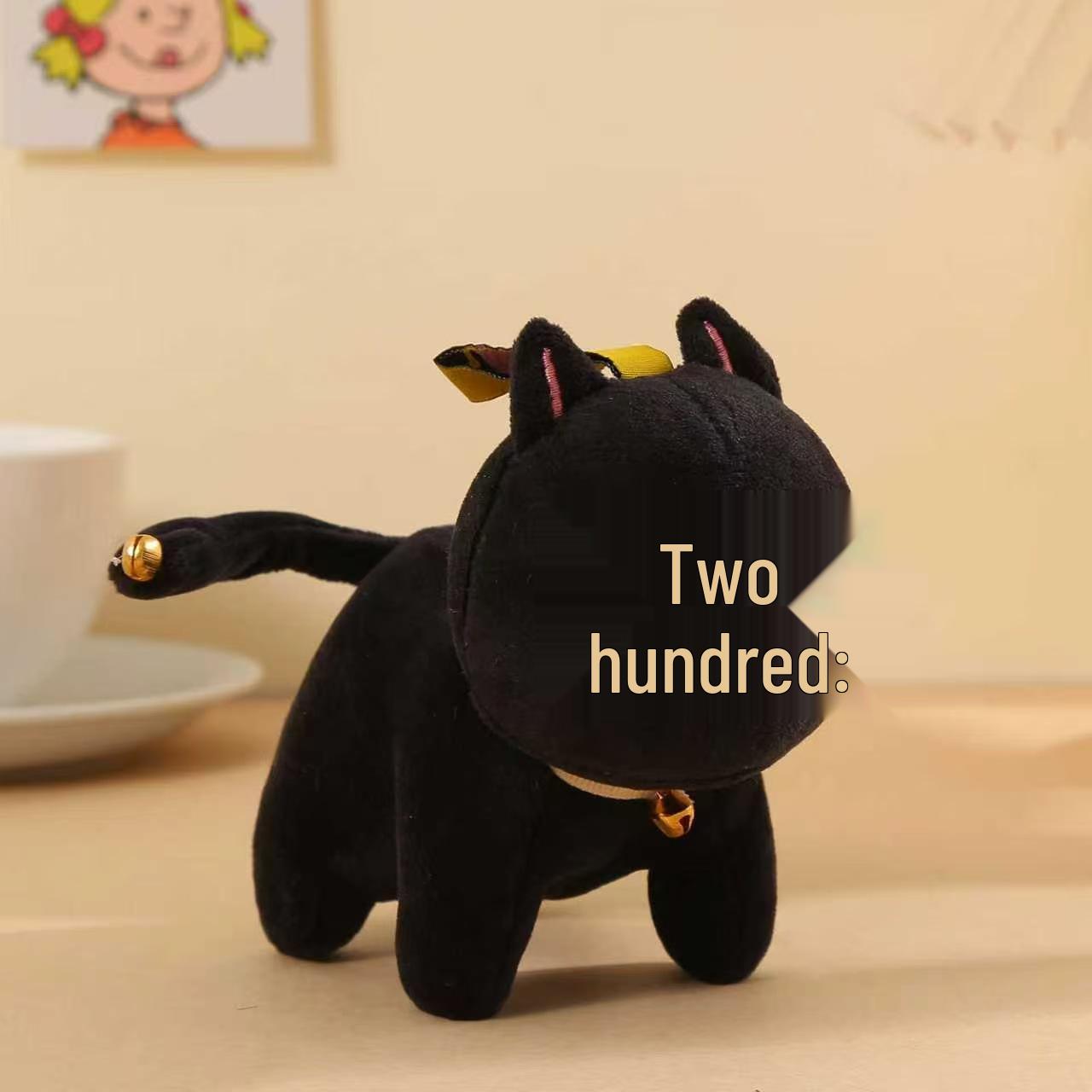 

2025 Dazed Black Kitten Plush Keychain: Cute Couple Backpack Pendant 14cm
