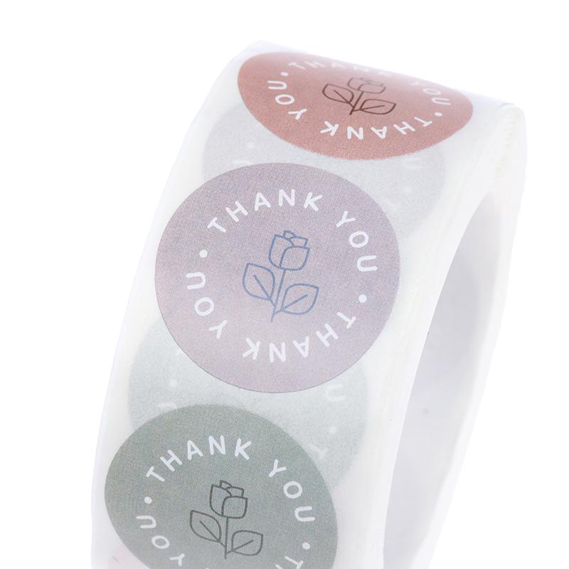500Pcs Retro Color Thank You Stickers Adhesive Seal Labels Stationery Sticker