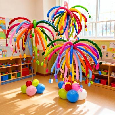 Bunte Dopamin-Ballonsäule: Festlicher Straßenmarkierer für Weihnachten, Neujahr, Kindergärten und Einkaufszentren